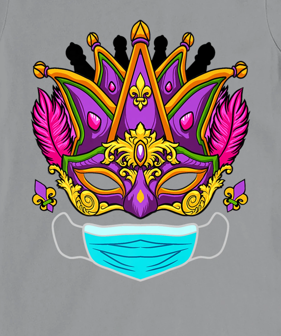 Womens 2022 Mardi Gras Mask - Quarantine Mardi Gras 2022 T-Shirt, Women T-Shirt