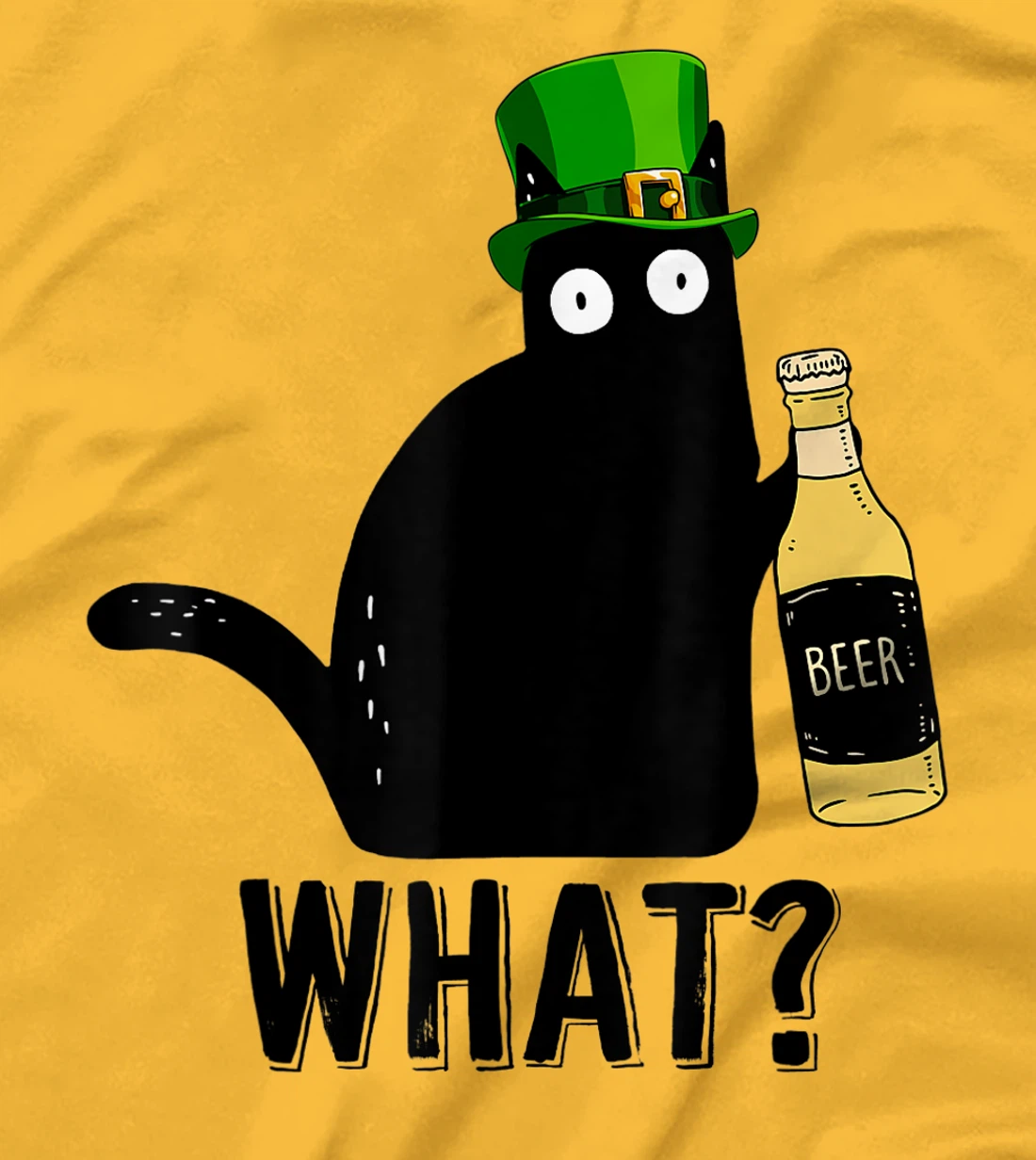 Womens Funny Black Cat St Patricks Day Shirt Pattys Day Cat What T-Shirt, Women T-Shirt