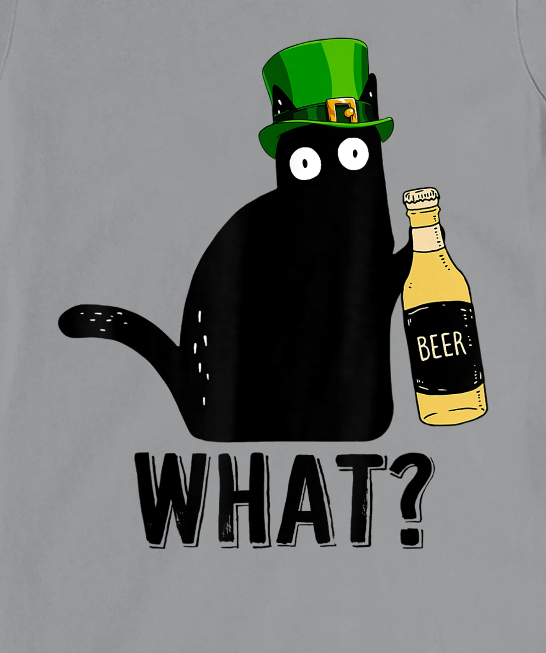 Womens Funny Black Cat St Patricks Day Shirt Pattys Day Cat What T-Shirt, Women T-Shirt