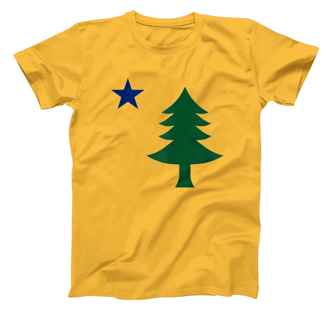 Womens 1901 Old First Flag of Maine Pine Tree and Star T-Shirt, Women T-Shirt
