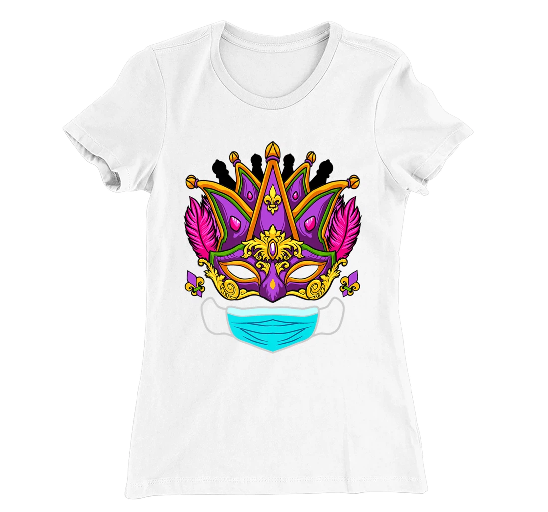 Womens 2022 Mardi Gras Mask - Quarantine Mardi Gras 2022 T-Shirt, Women T-Shirt