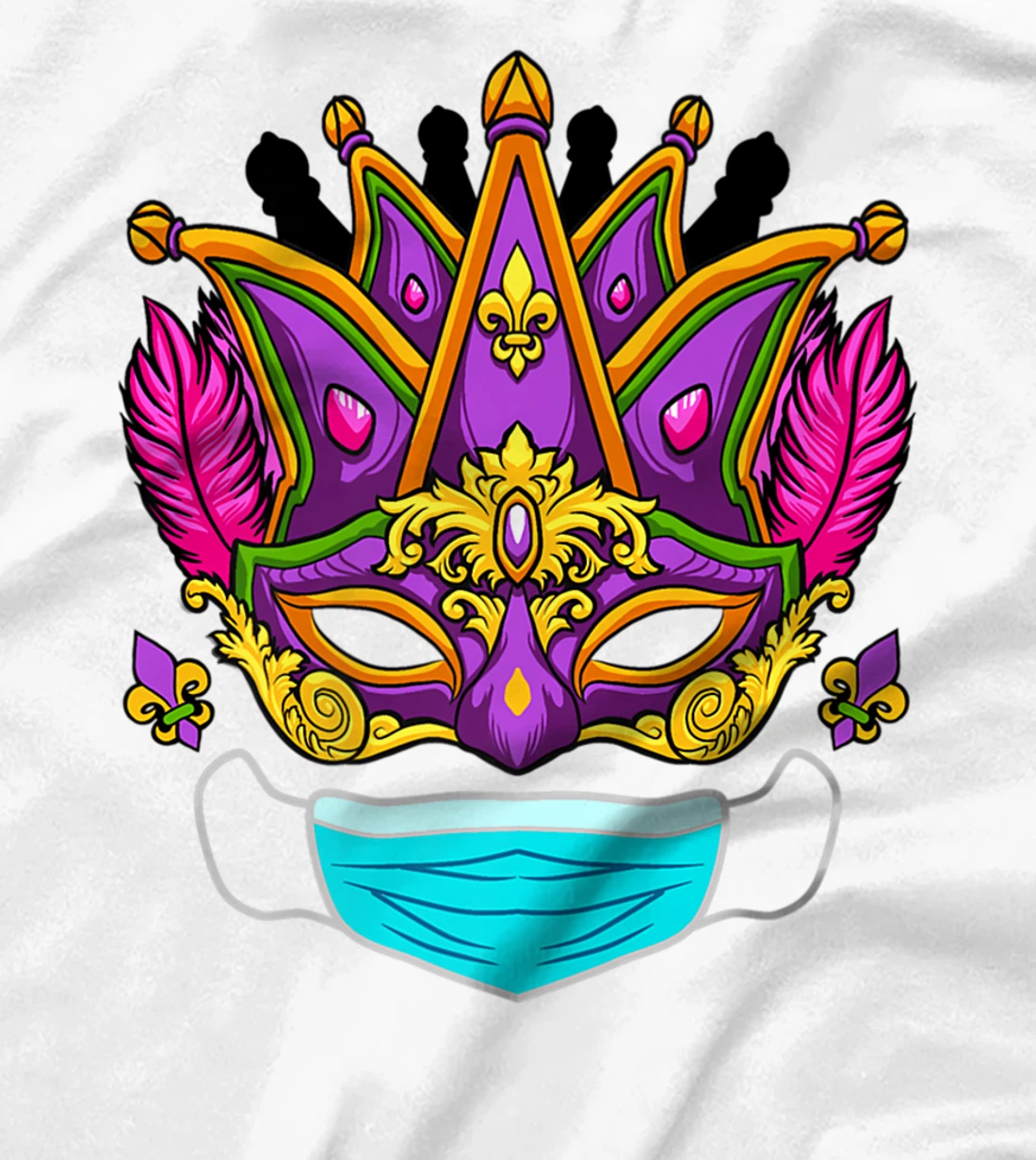 Womens 2022 Mardi Gras Mask - Quarantine Mardi Gras 2022 T-Shirt, Women T-Shirt