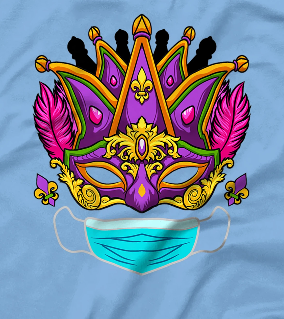 Womens 2022 Mardi Gras Mask - Quarantine Mardi Gras 2022 T-Shirt, Women T-Shirt