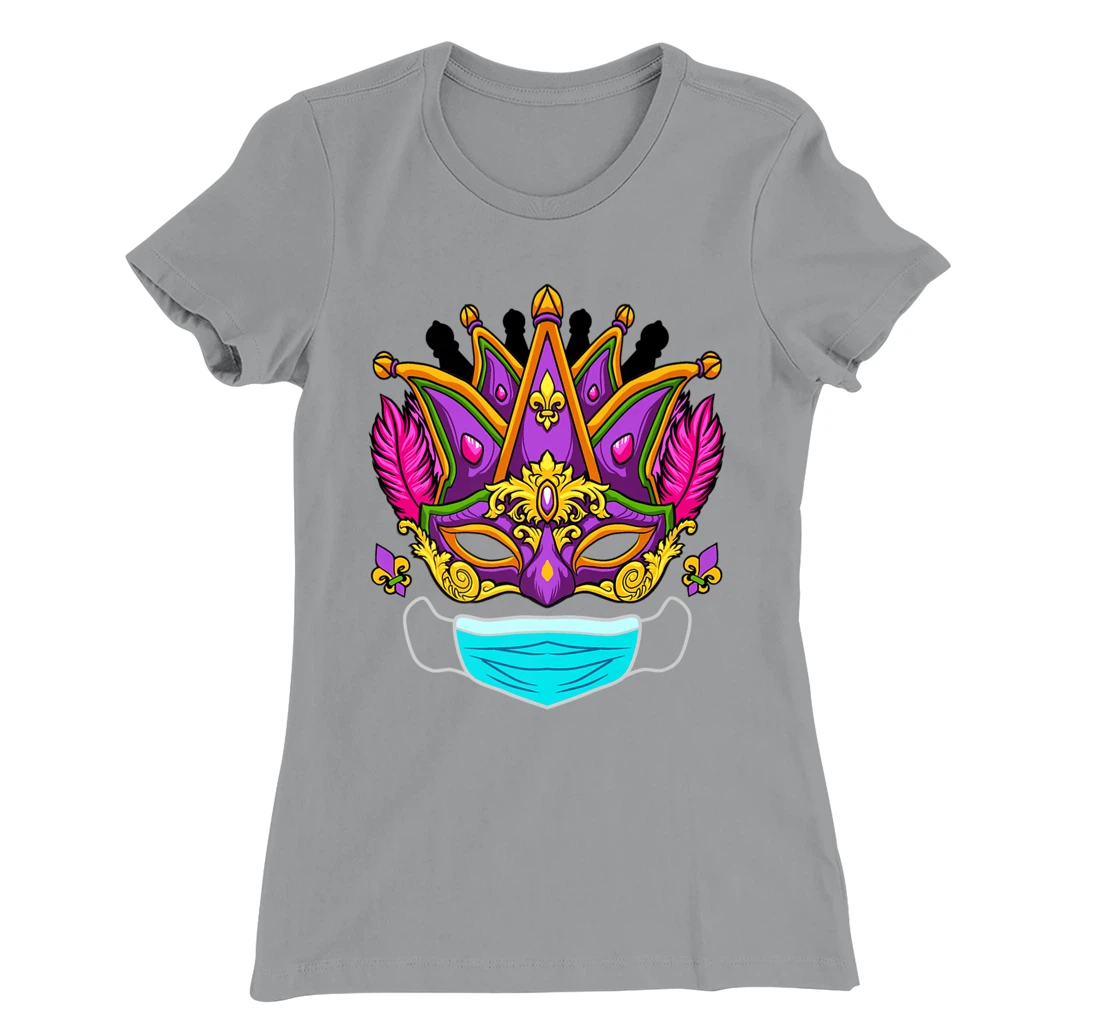 Womens 2022 Mardi Gras Mask - Quarantine Mardi Gras 2022 T-Shirt, Women T-Shirt