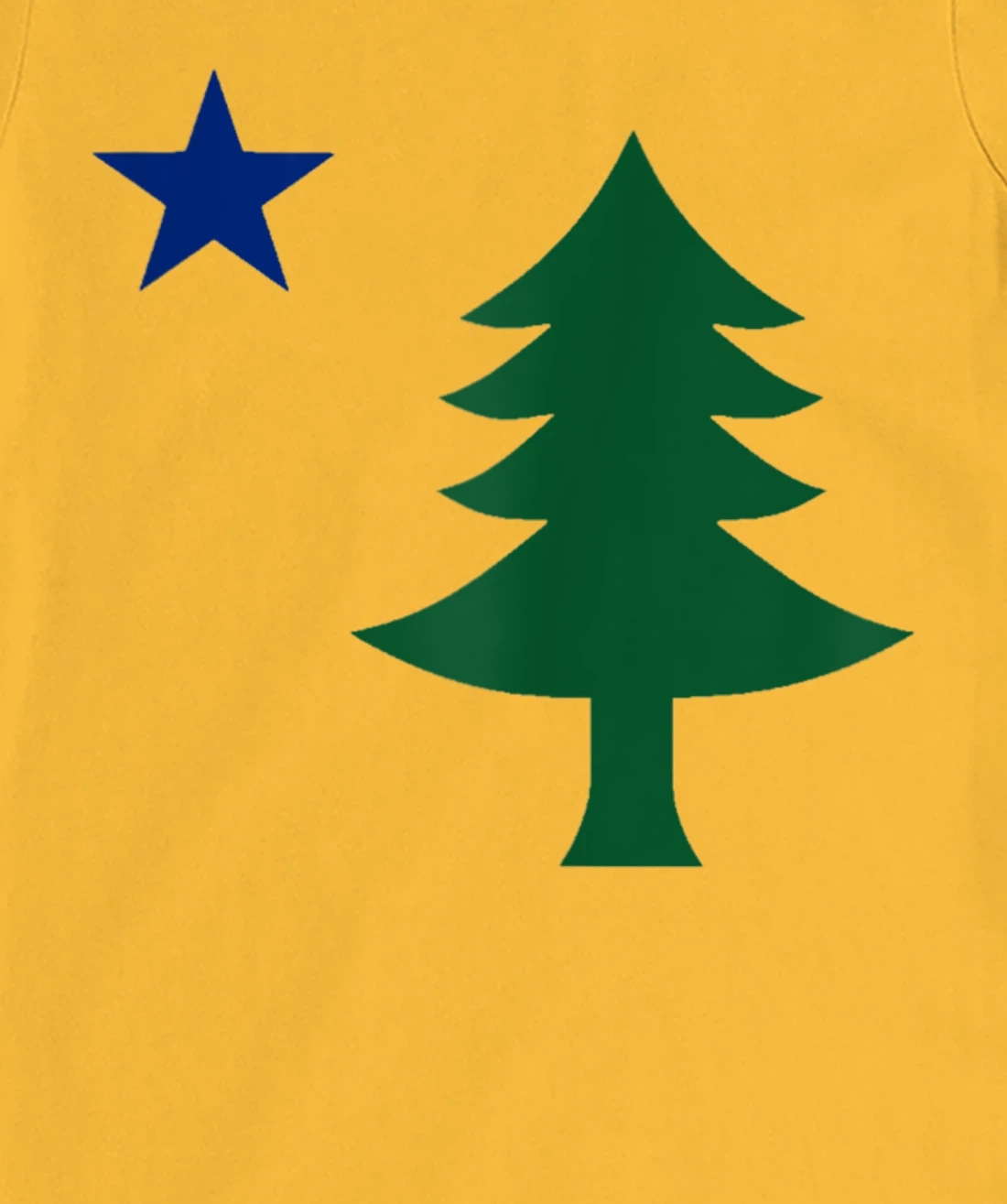 Womens 1901 Old First Flag of Maine Pine Tree and Star T-Shirt, Women T-Shirt