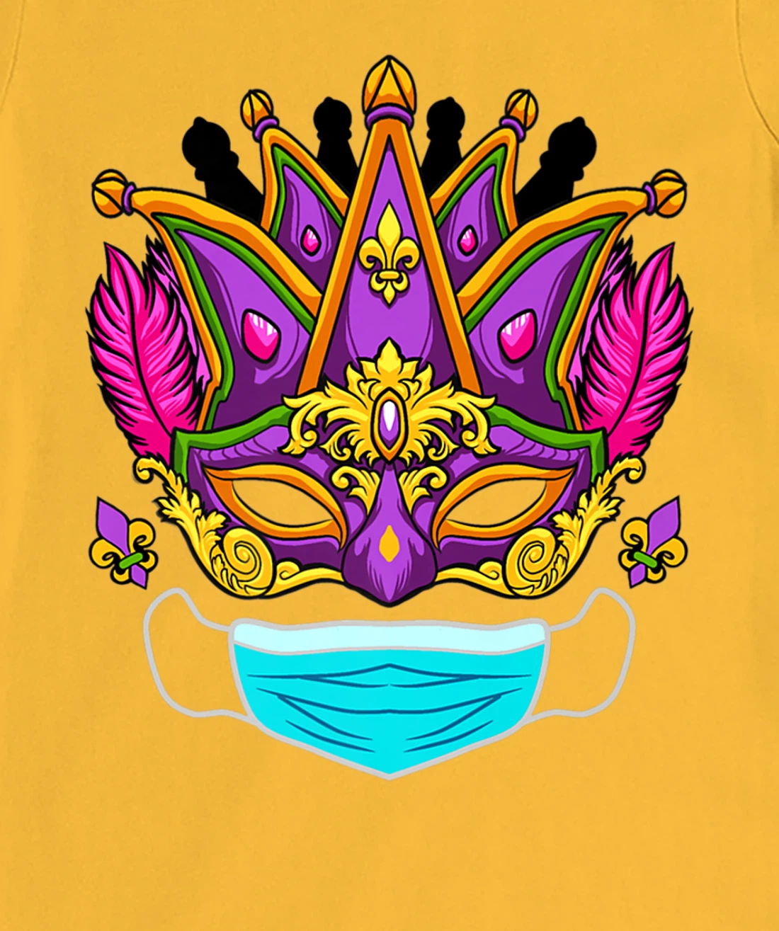 Womens 2022 Mardi Gras Mask - Quarantine Mardi Gras 2022 T-Shirt, Women T-Shirt