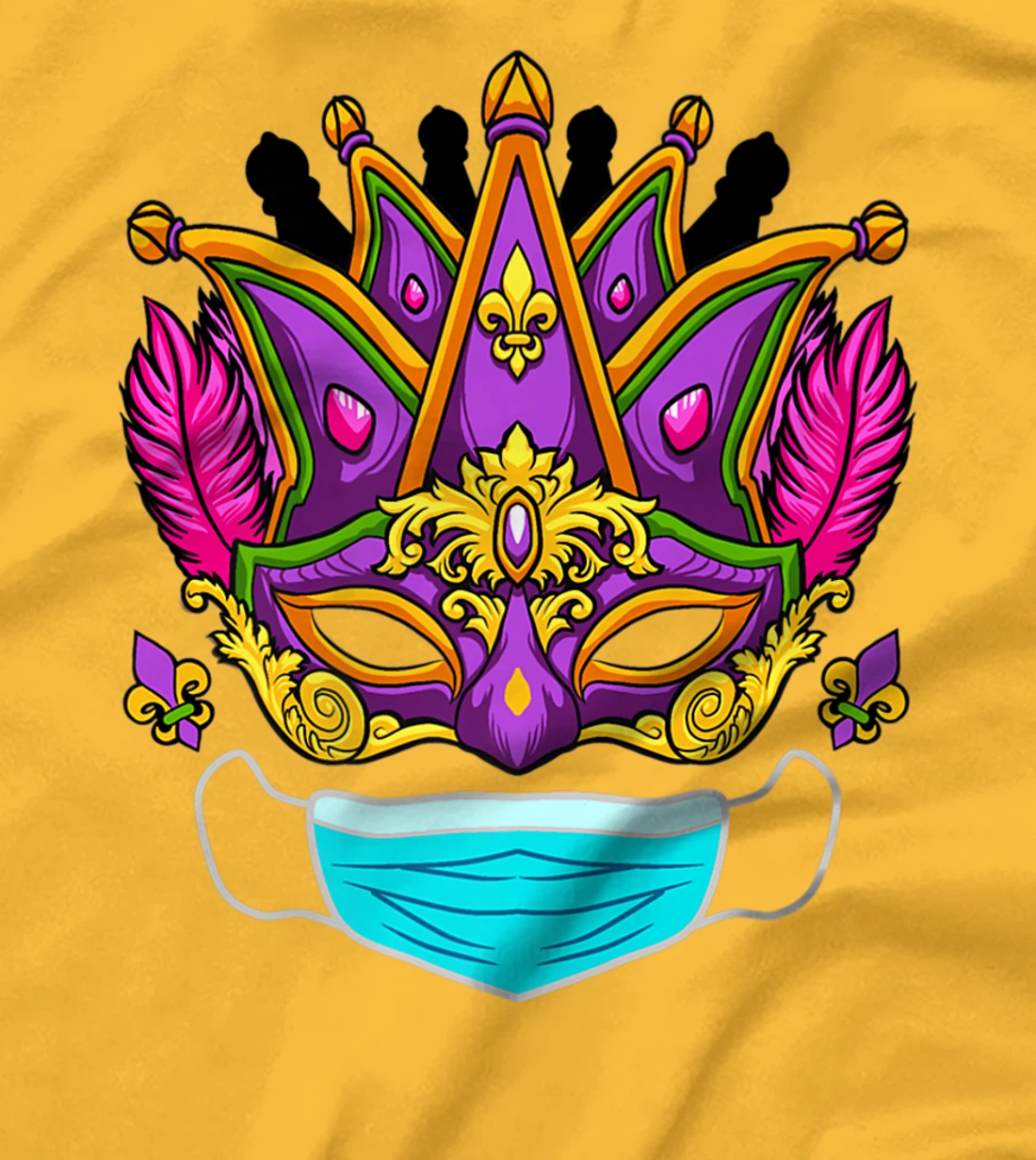 Womens 2022 Mardi Gras Mask - Quarantine Mardi Gras 2022 T-Shirt, Women T-Shirt