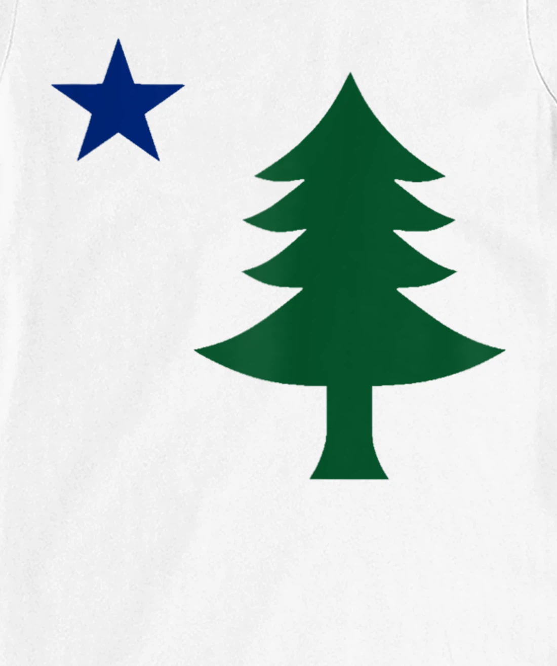 Womens 1901 Old First Flag of Maine Pine Tree and Star T-Shirt, Women T-Shirt