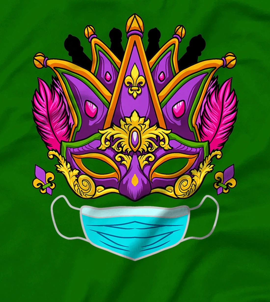 Womens 2022 Mardi Gras Mask - Quarantine Mardi Gras 2022 T-Shirt, Women T-Shirt