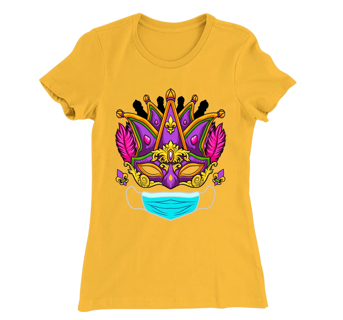 Womens 2022 Mardi Gras Mask - Quarantine Mardi Gras 2022 T-Shirt, Women T-Shirt