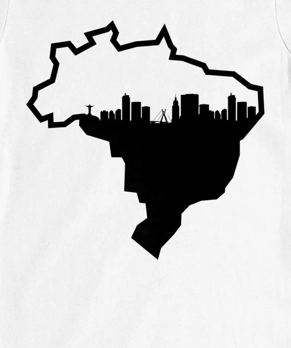 Cool Brasil Country Outline Rio de Janeiro City Skyline T-Shirt, Kid T-Shirt and Women T-Shirt