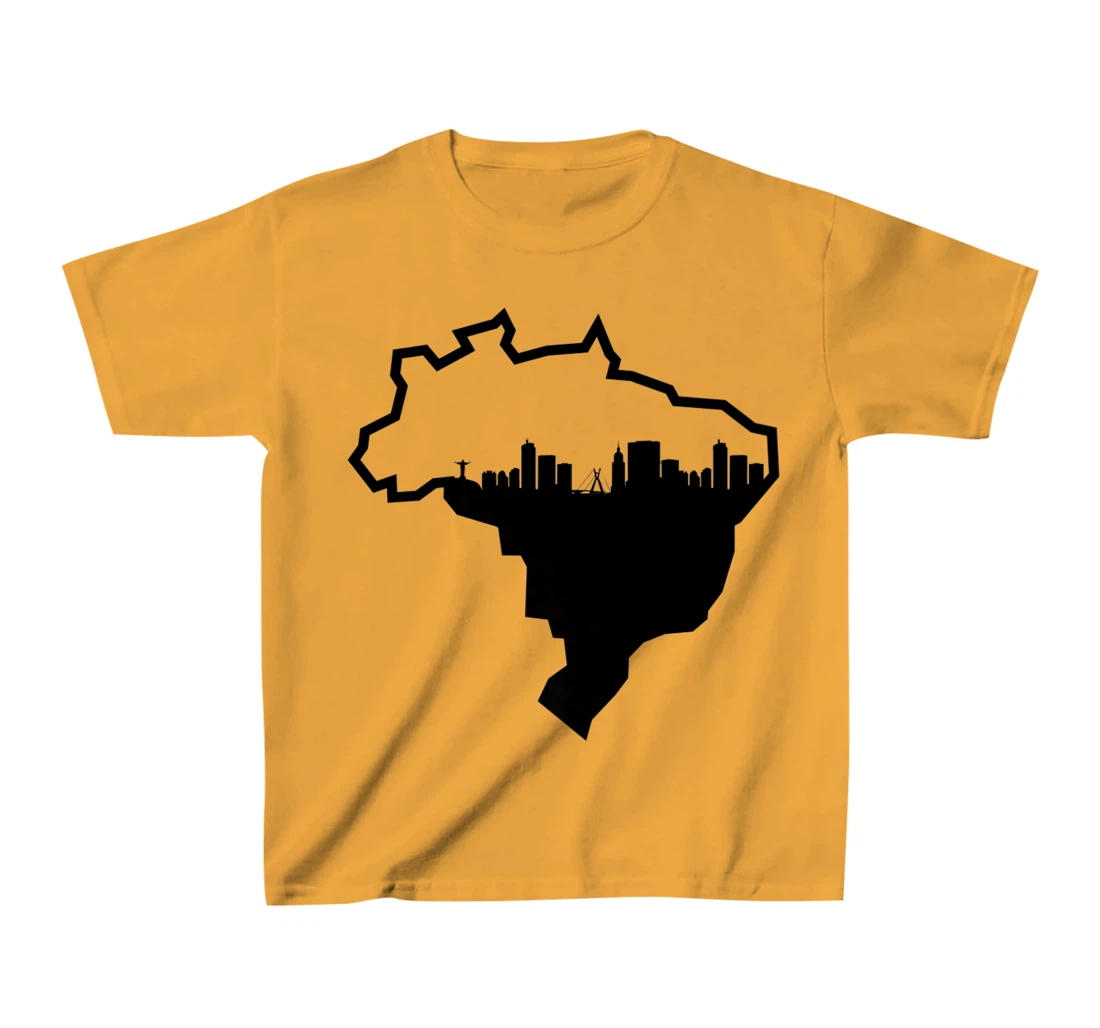 Cool Brasil Country Outline Rio de Janeiro City Skyline T-Shirt, Kid T-Shirt and Women T-Shirt