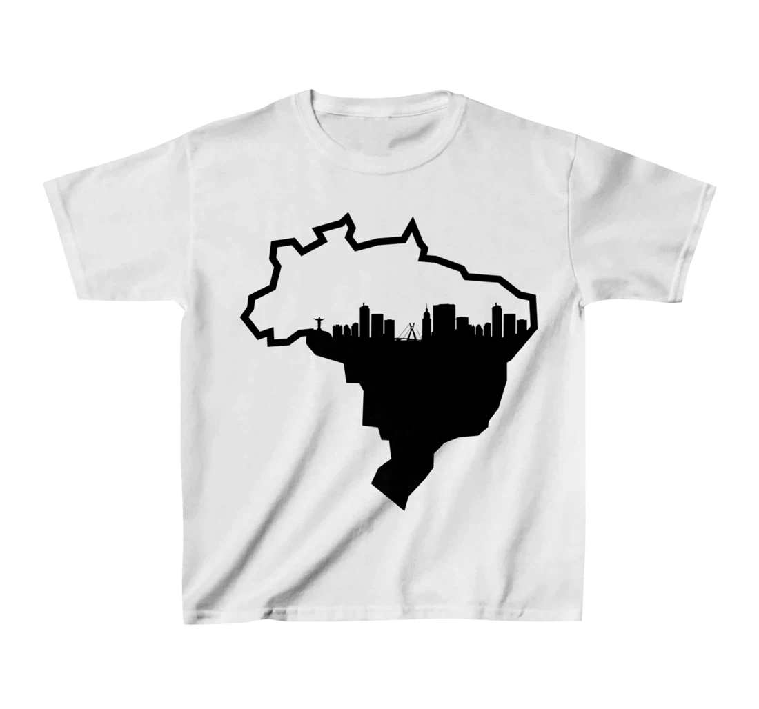 Cool Brasil Country Outline Rio de Janeiro City Skyline T-Shirt, Kid T-Shirt and Women T-Shirt