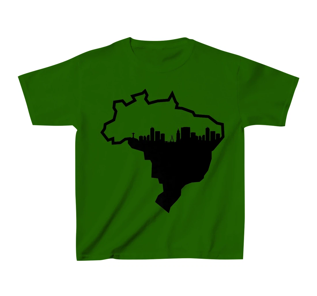 Cool Brasil Country Outline Rio de Janeiro City Skyline T-Shirt, Kid T-Shirt and Women T-Shirt