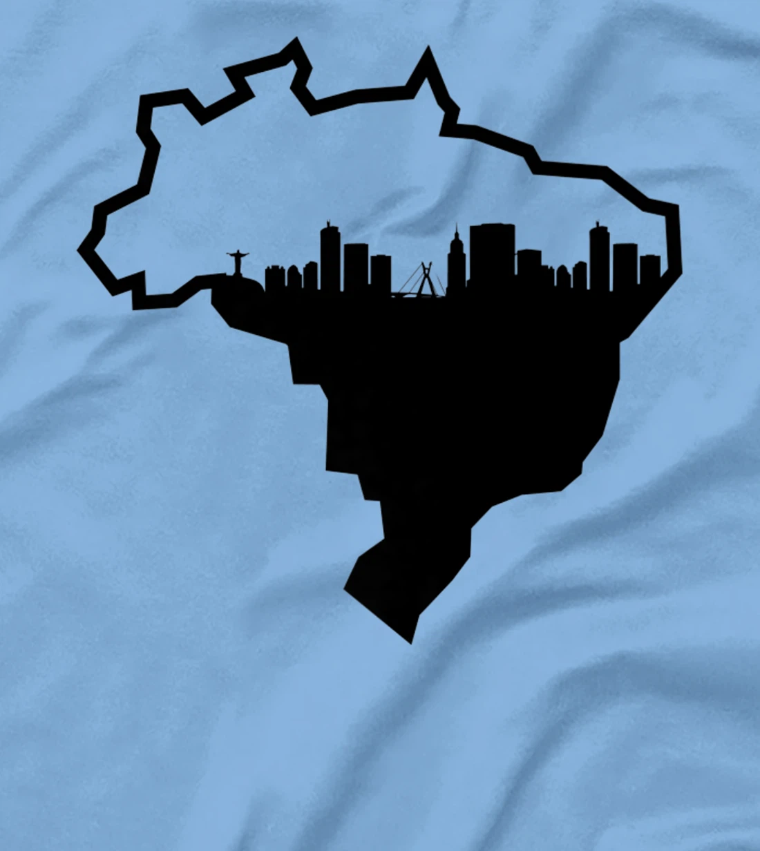 Cool Brasil Country Outline Rio de Janeiro City Skyline T-Shirt, Kid T-Shirt and Women T-Shirt