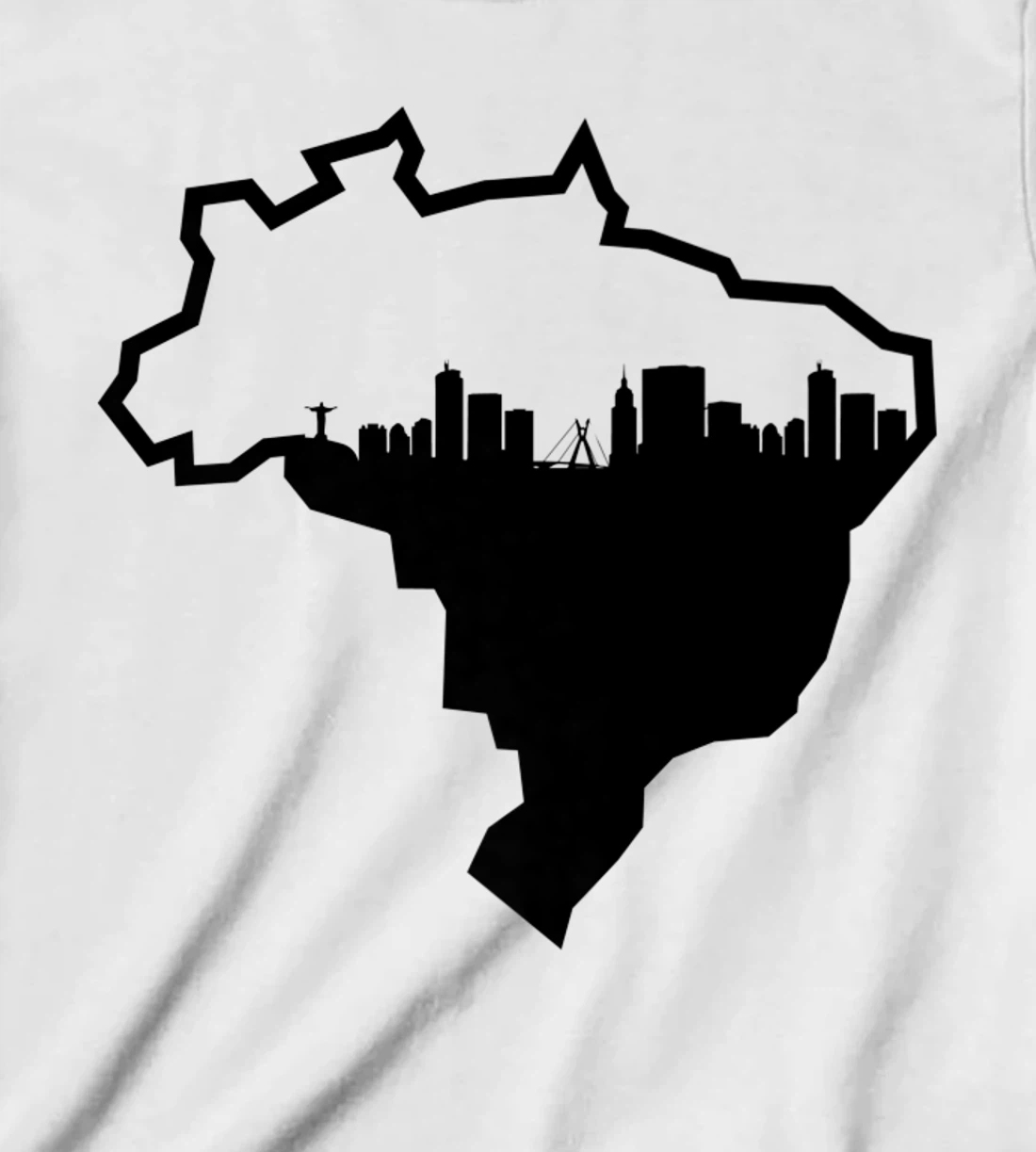 Cool Brasil Country Outline Rio de Janeiro City Skyline T-Shirt, Kid T-Shirt and Women T-Shirt