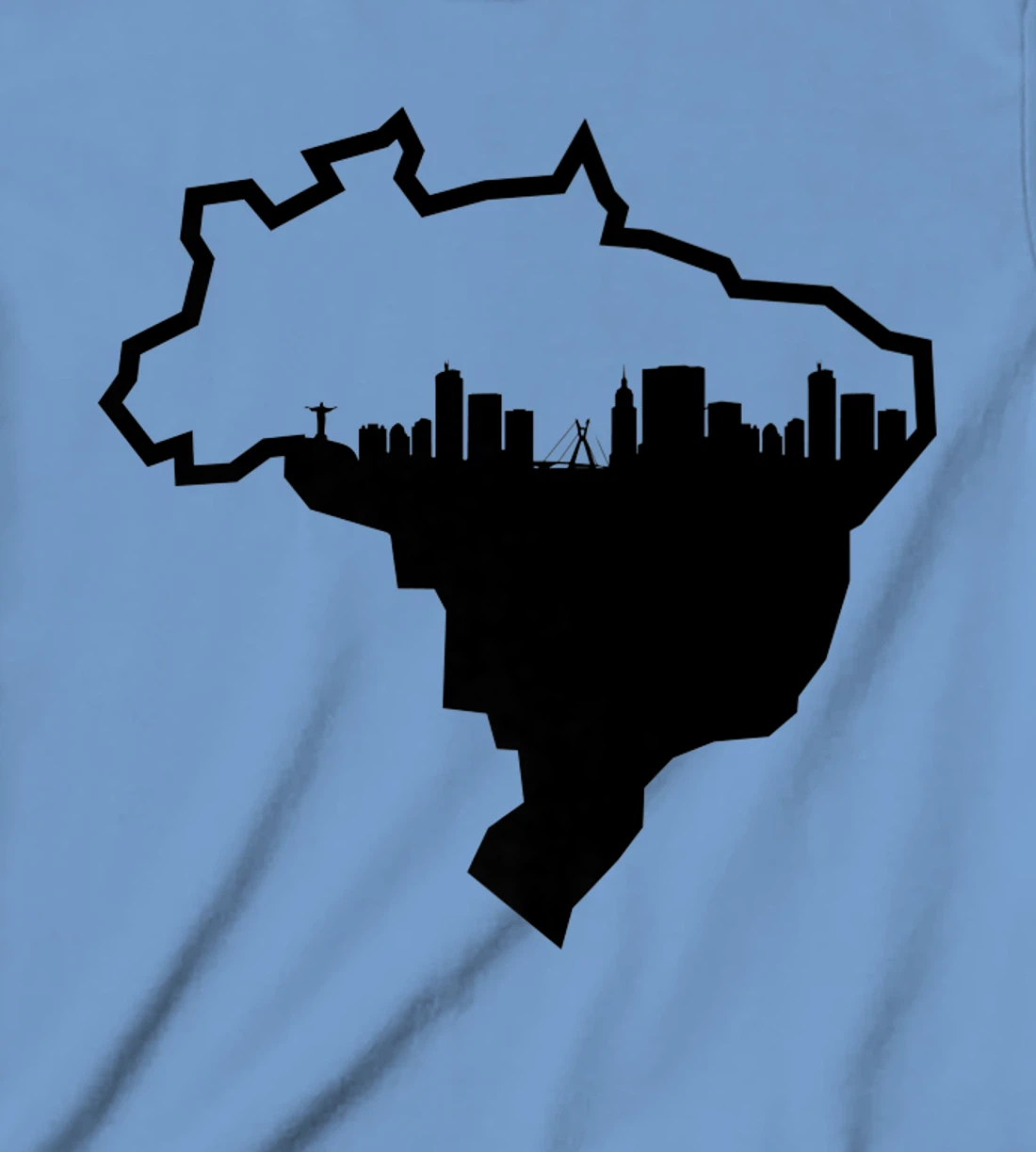 Cool Brasil Country Outline Rio de Janeiro City Skyline T-Shirt, Kid T-Shirt and Women T-Shirt
