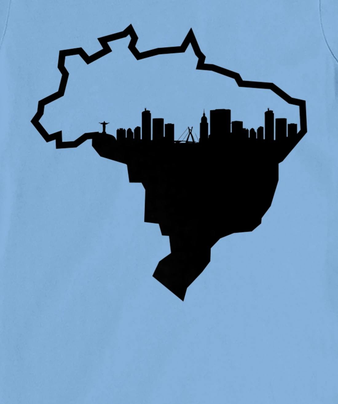 Cool Brasil Country Outline Rio de Janeiro City Skyline T-Shirt, Kid T-Shirt and Women T-Shirt