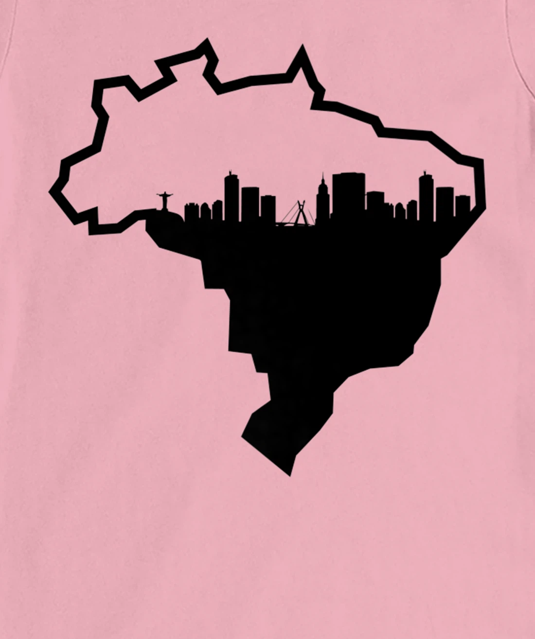 Cool Brasil Country Outline Rio de Janeiro City Skyline T-Shirt, Kid T-Shirt and Women T-Shirt