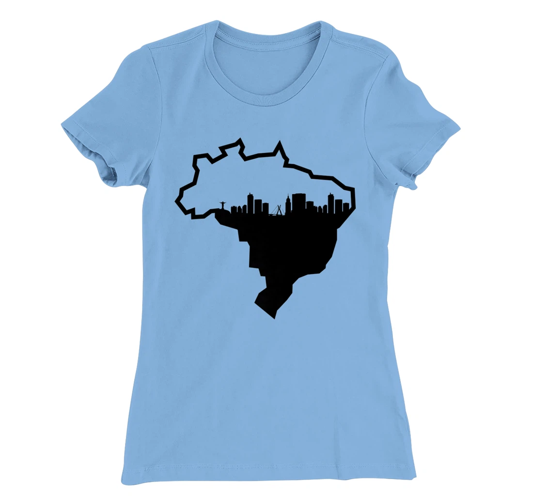 Cool Brasil Country Outline Rio de Janeiro City Skyline T-Shirt, Kid T-Shirt and Women T-Shirt