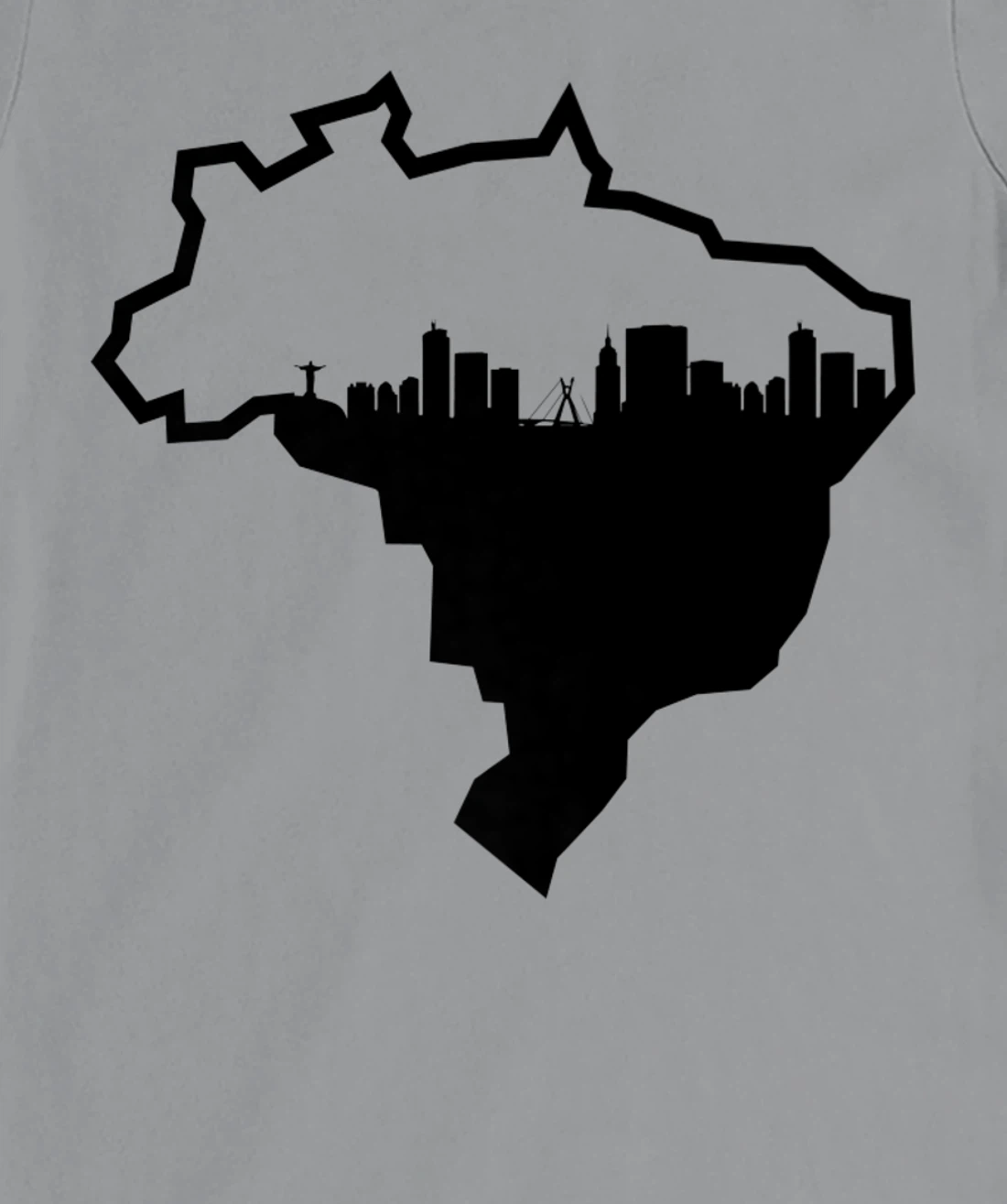 Cool Brasil Country Outline Rio de Janeiro City Skyline T-Shirt, Kid T-Shirt and Women T-Shirt