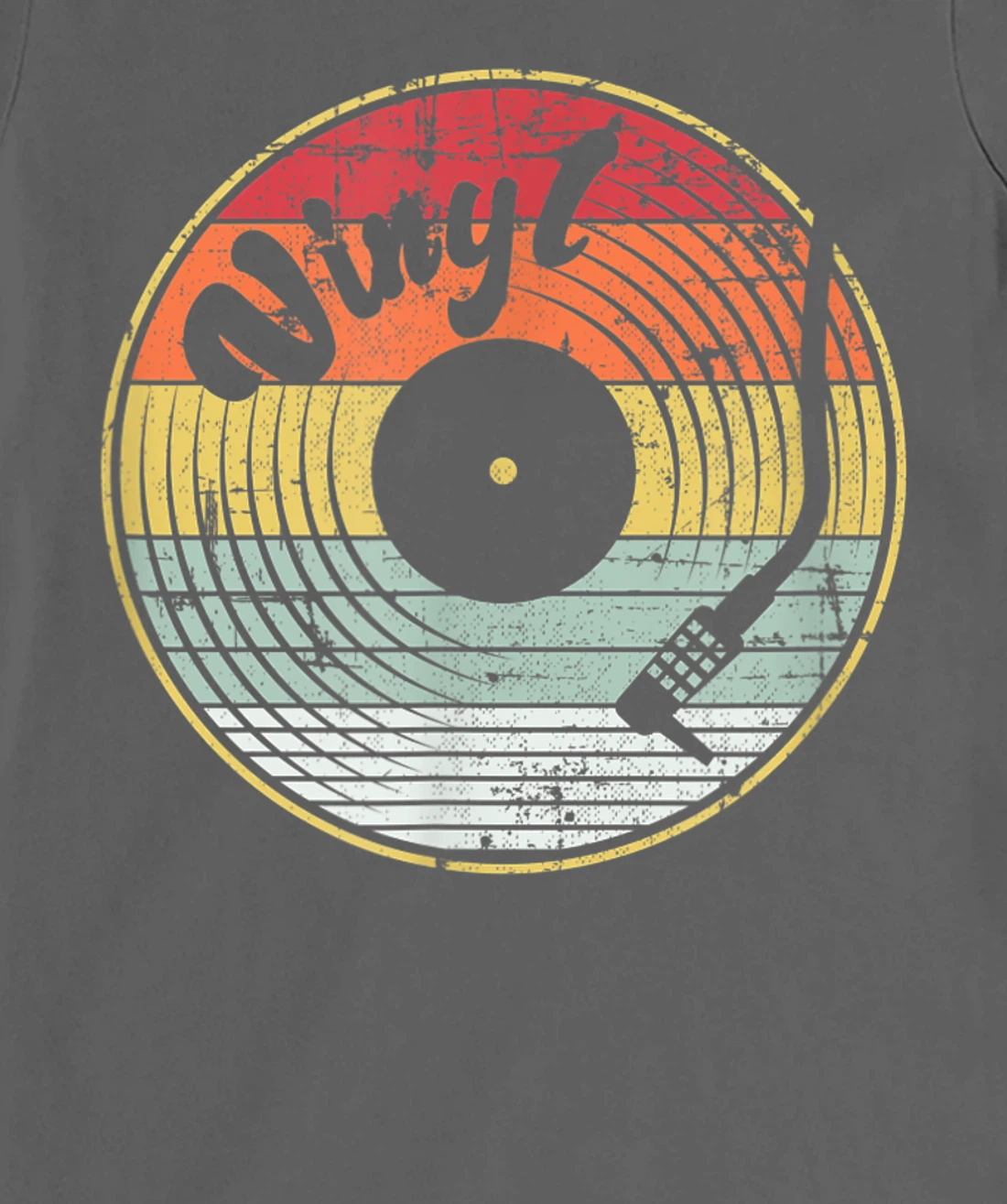 Audio Vinyl Record Retro Grunge Distressed Men Women Teens T-Shirt, Women T-Shirt