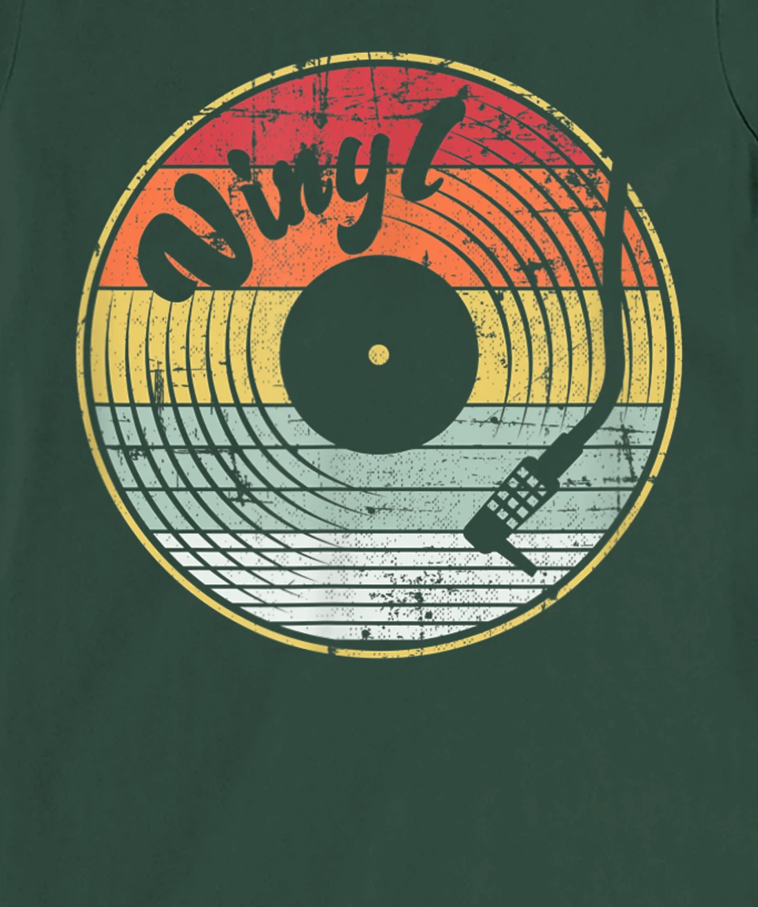 Audio Vinyl Record Retro Grunge Distressed Men Women Teens T-Shirt, Women T-Shirt