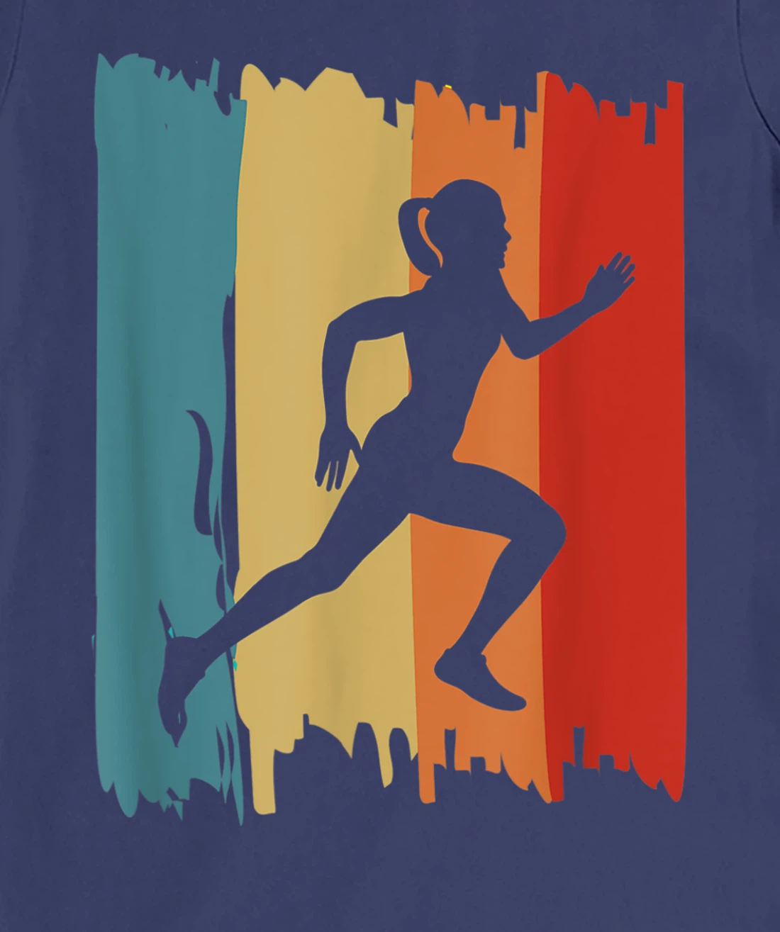 Runner's Silhouette Retro Vintage Running Lovers Costume T-Shirt, Women T-Shirt