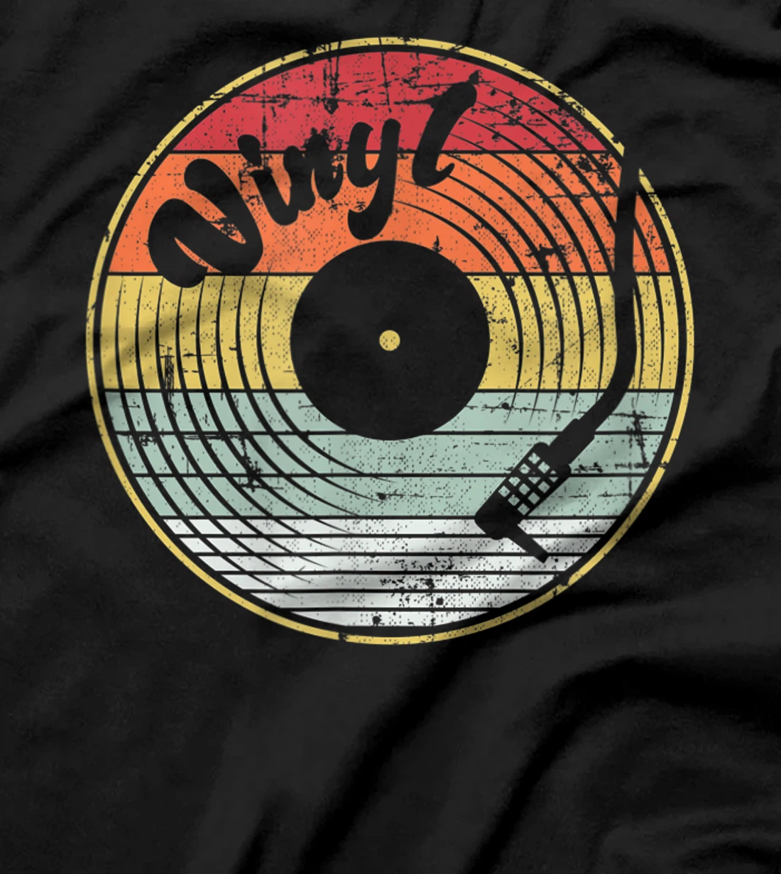 Audio Vinyl Record Retro Grunge Distressed Men Women Teens T-Shirt, Women T-Shirt