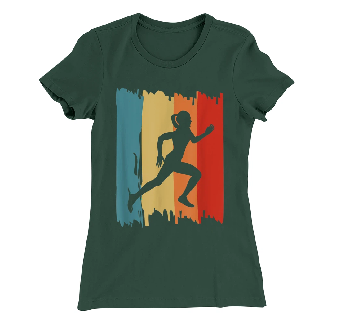 Runner's Silhouette Retro Vintage Running Lovers Costume T-Shirt, Women T-Shirt