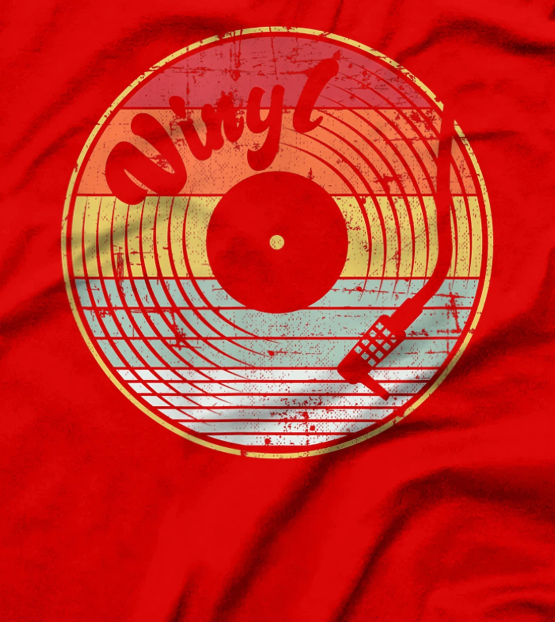 Audio Vinyl Record Retro Grunge Distressed Men Women Teens T-Shirt, Women T-Shirt