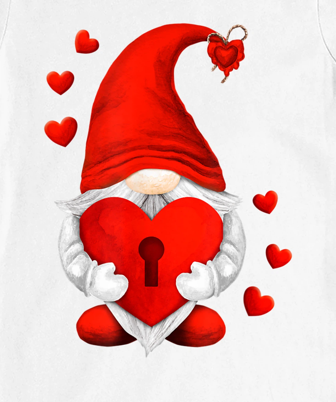 Valentines Day Gnome Decor For Women And Men Cute Love Heart T-Shirt, Women T-Shirt