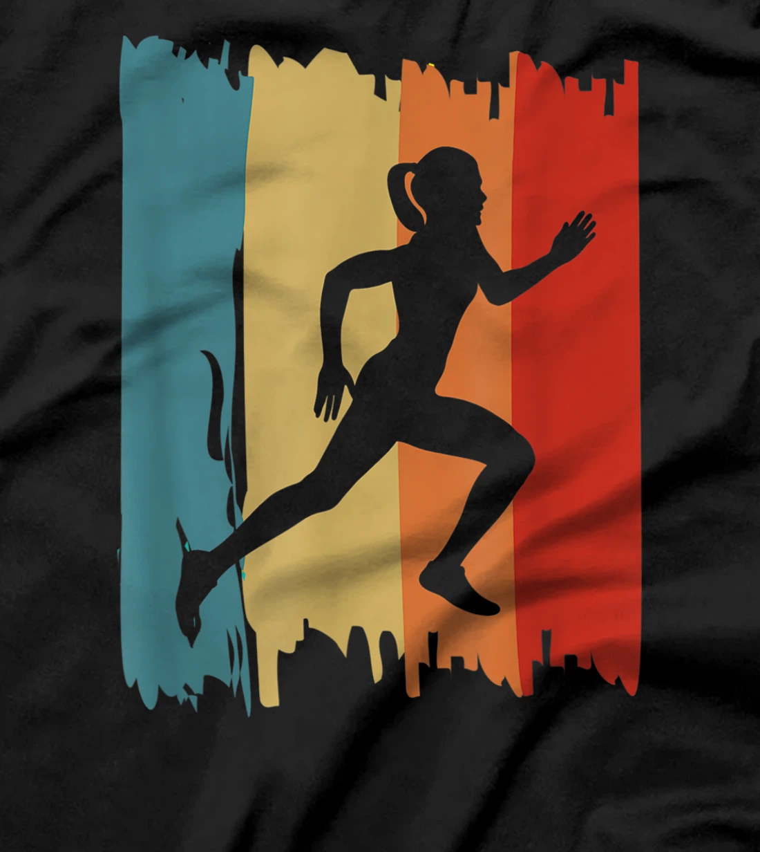 Runner's Silhouette Retro Vintage Running Lovers Costume T-Shirt, Women T-Shirt