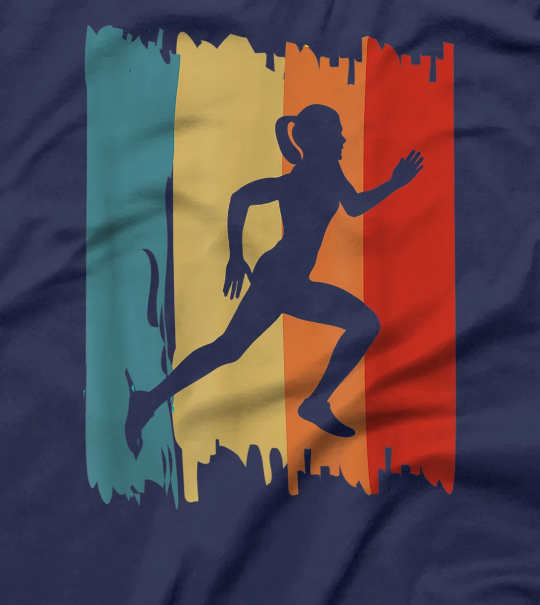 Runner's Silhouette Retro Vintage Running Lovers Costume T-Shirt, Women T-Shirt