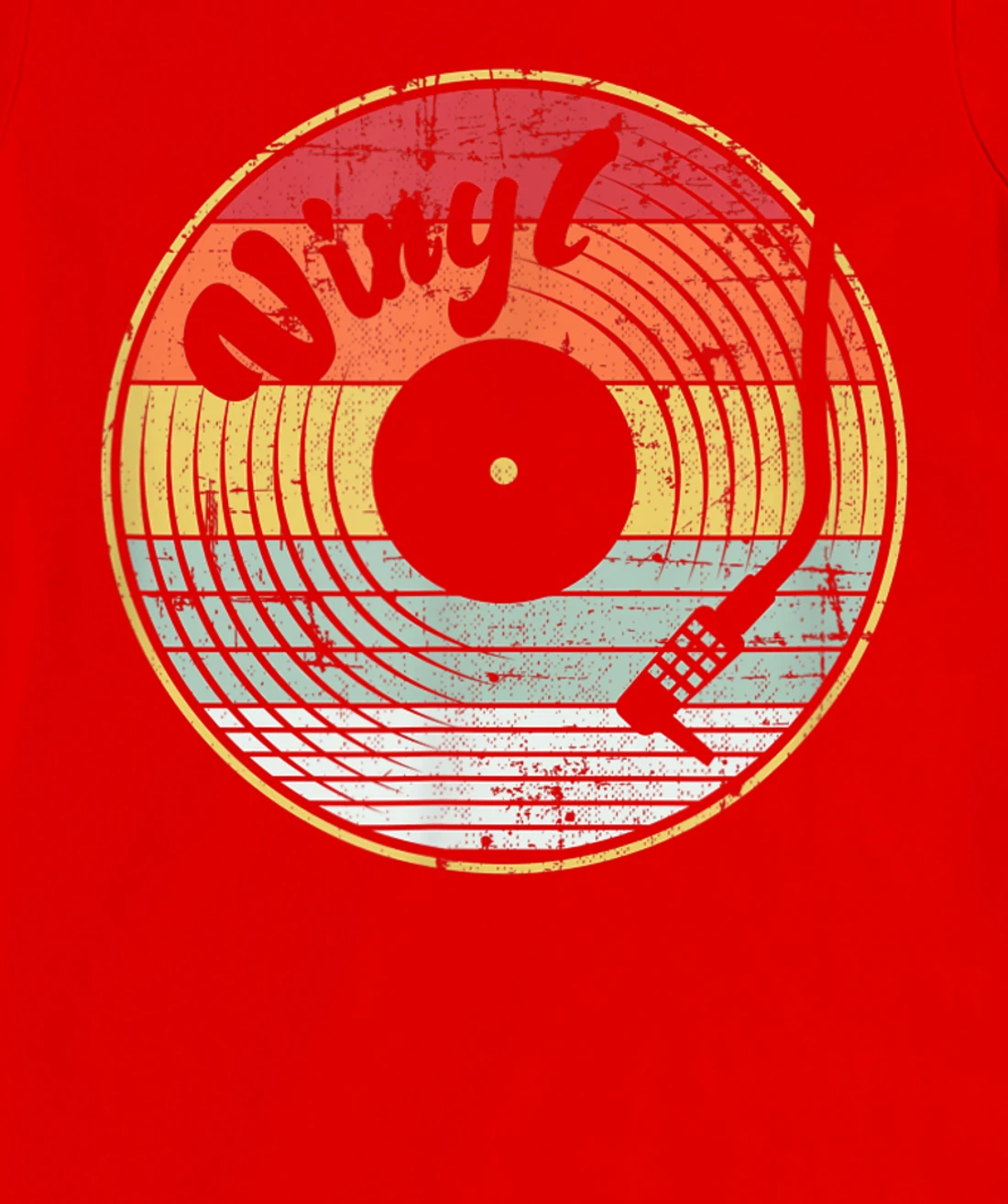 Audio Vinyl Record Retro Grunge Distressed Men Women Teens T-Shirt, Women T-Shirt