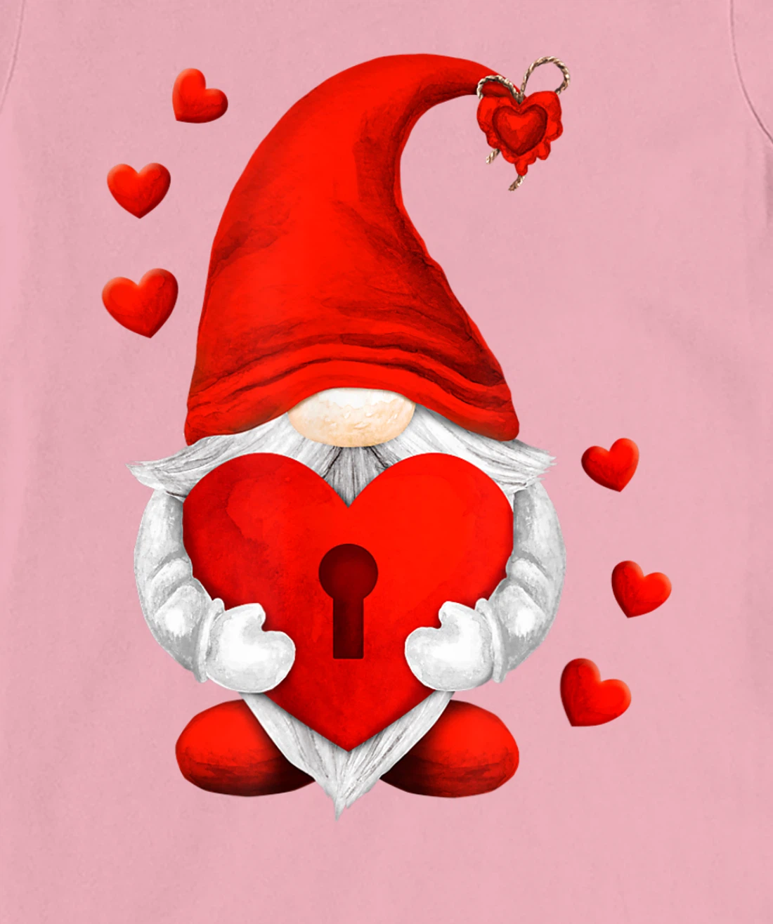 Valentines Day Gnome Decor For Women And Men Cute Love Heart T-Shirt, Women T-Shirt