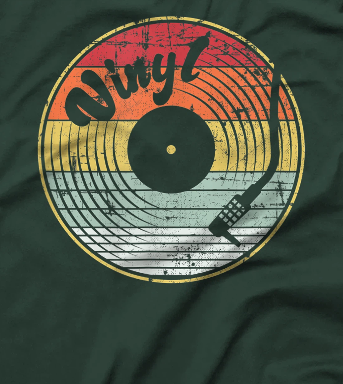 Audio Vinyl Record Retro Grunge Distressed Men Women Teens T-Shirt, Women T-Shirt