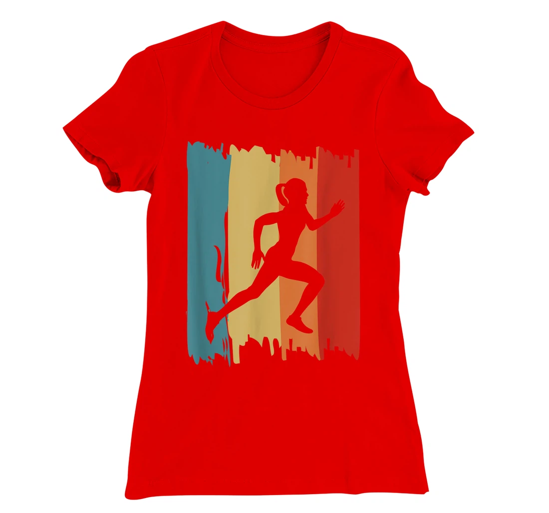 Runner's Silhouette Retro Vintage Running Lovers Costume T-Shirt, Women T-Shirt