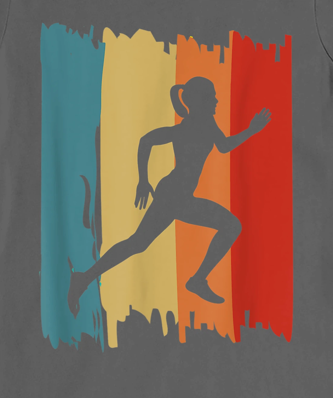 Runner's Silhouette Retro Vintage Running Lovers Costume T-Shirt, Women T-Shirt