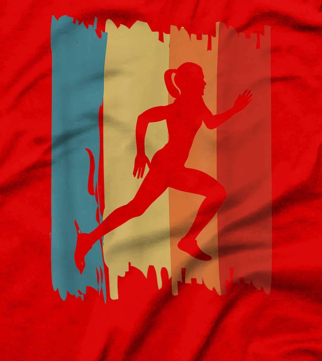 Runner's Silhouette Retro Vintage Running Lovers Costume T-Shirt, Women T-Shirt