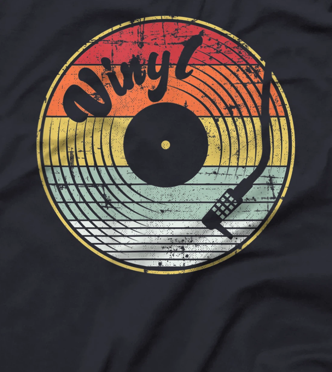 Audio Vinyl Record Retro Grunge Distressed Men Women Teens T-Shirt, Women T-Shirt