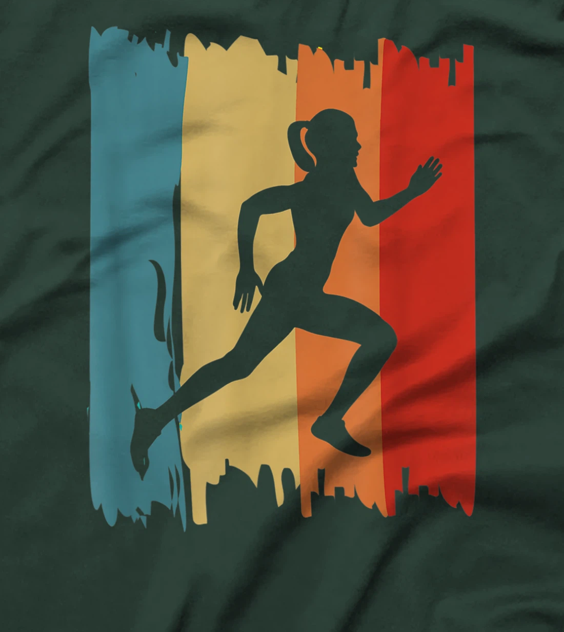 Runner's Silhouette Retro Vintage Running Lovers Costume T-Shirt, Women T-Shirt