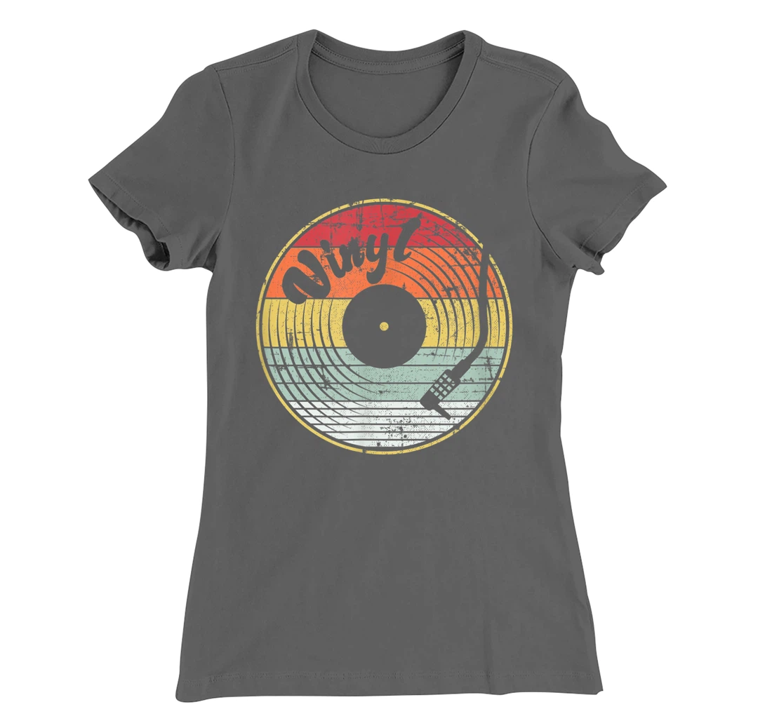 Audio Vinyl Record Retro Grunge Distressed Men Women Teens T-Shirt, Women T-Shirt