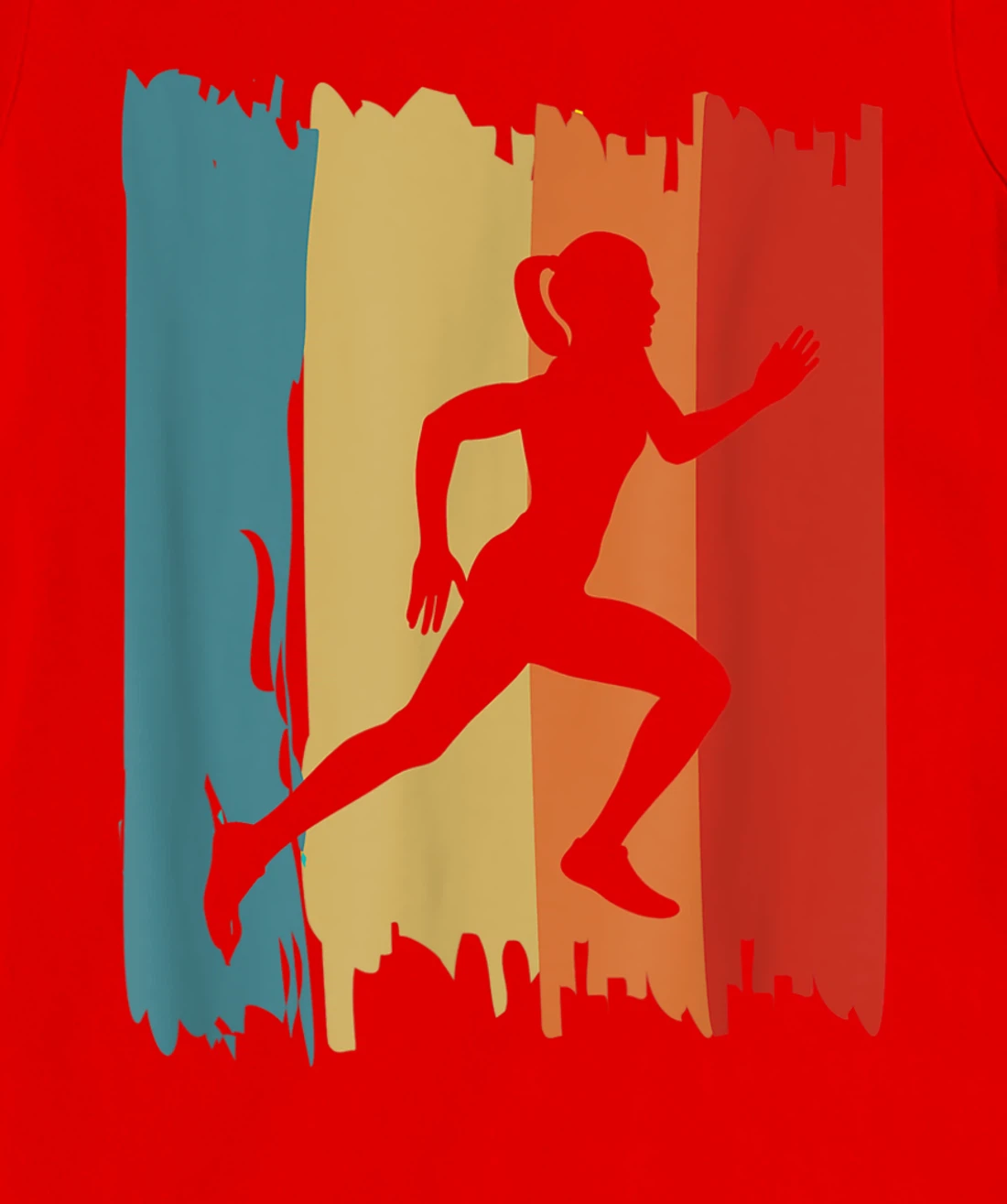 Runner's Silhouette Retro Vintage Running Lovers Costume T-Shirt, Women T-Shirt