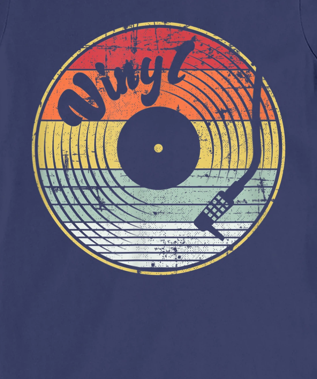 Audio Vinyl Record Retro Grunge Distressed Men Women Teens T-Shirt, Women T-Shirt