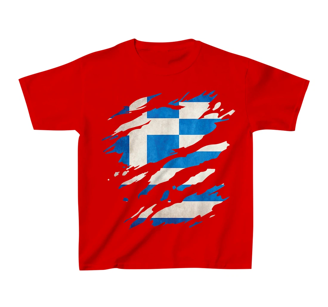 Greece - national flag, scratches, cracks T-Shirt, Kid T-Shirt and Women T-Shirt