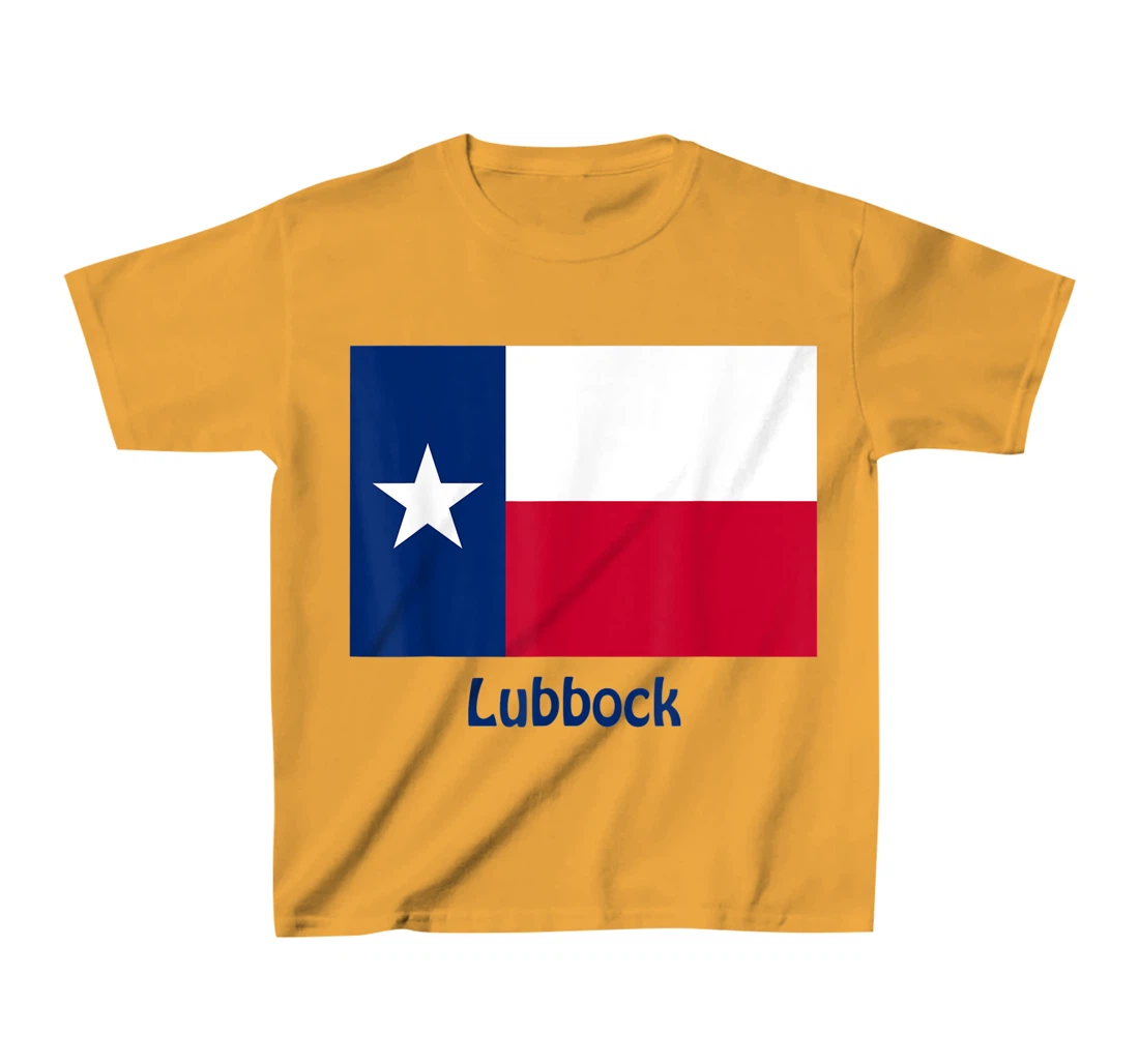 Womens Lubbock Texas USA Flag Souvenir T-Shirt, Kid T-Shirt and Women T-Shirt