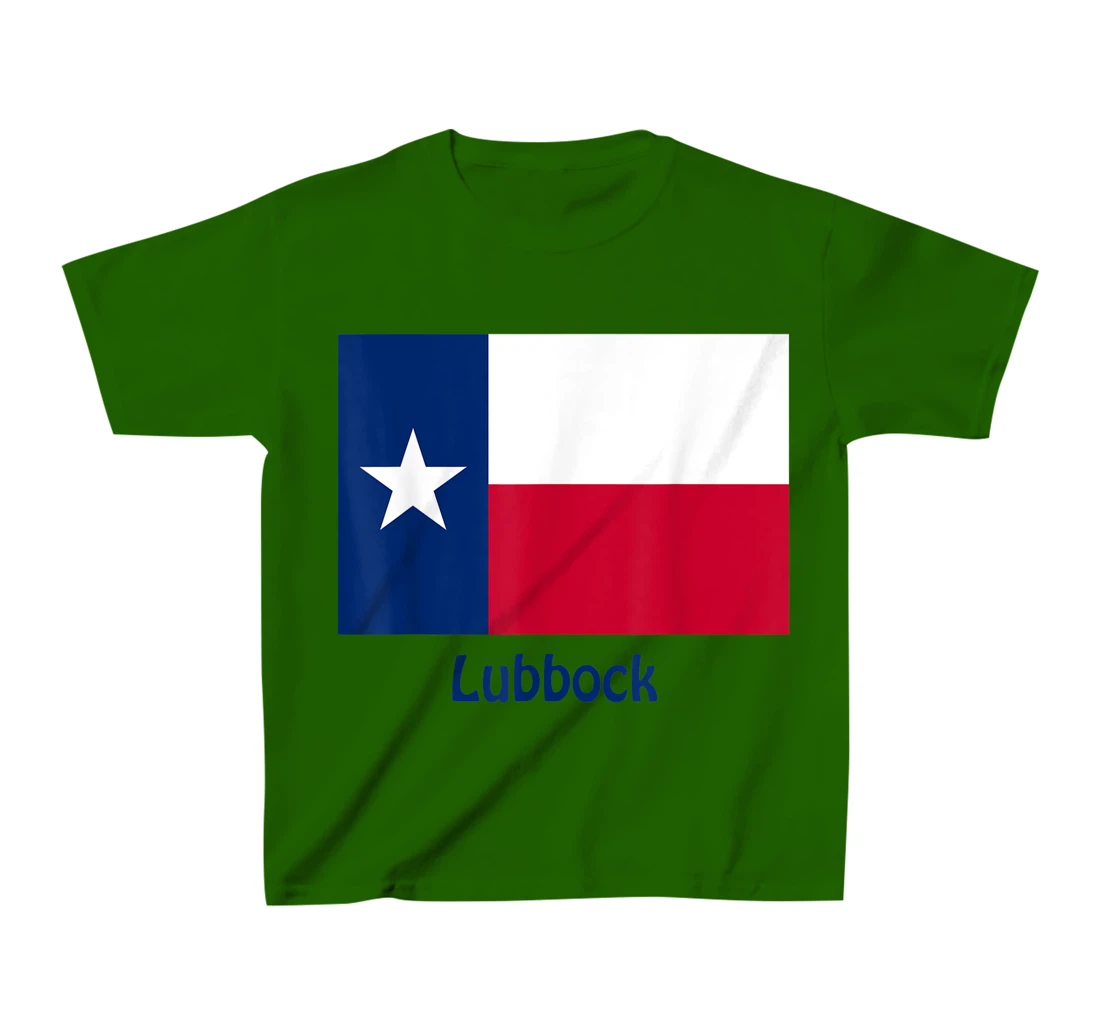 Womens Lubbock Texas USA Flag Souvenir T-Shirt, Kid T-Shirt and Women T-Shirt