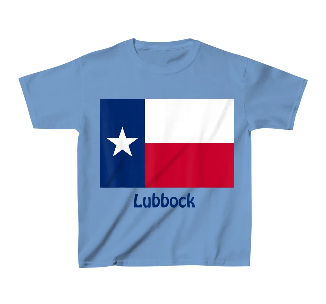 Womens Lubbock Texas USA Flag Souvenir T-Shirt, Kid T-Shirt and Women T-Shirt