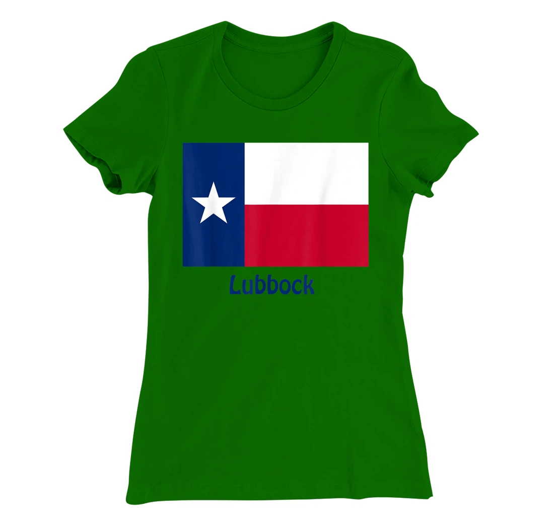 Womens Lubbock Texas USA Flag Souvenir T-Shirt, Kid T-Shirt and Women T-Shirt